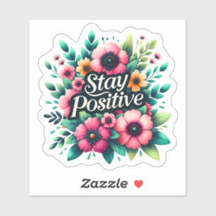 Blumige Inspiration für positive Vibes Aufkleber