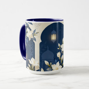 Blumige islamische Architktur-Tasse   Mitternacht  Tasse