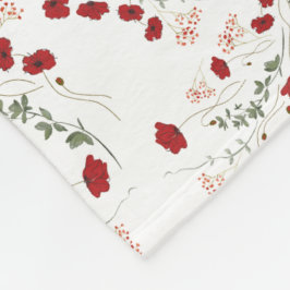 Blumige italienische Eleganz in roten Wildblumen Fleecedecke