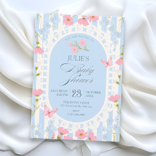 Blumige kokette Babyparty Einladung