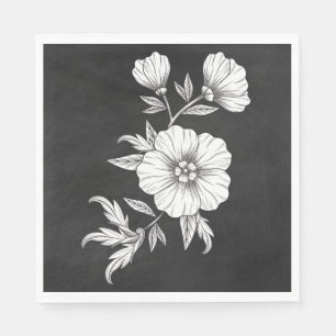 Blumige Kreidetafel-Hochzeit Vintage-Brautdusche Serviette