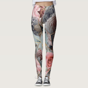 Blumige Kristallgeometrie, Wasserfarbe leichter Hi Leggings