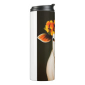 Blumige Kuh Thermosbecher (Nach links gedreht)