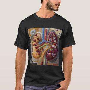 Blumige kunstvolle Nieren T-Shirt