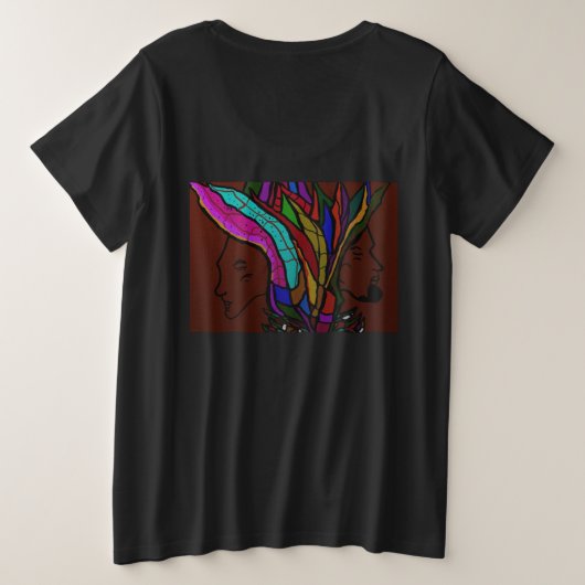 Blumige Liebe Große Größe T-Shirt (Design Rückseite)