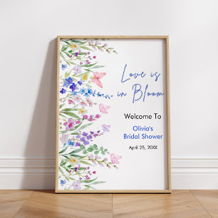 Blumige Liebe ist in Blüte Brautparty Willkommen Poster