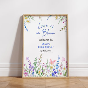 Blumige Liebe ist in Blüte Brautparty Willkommen  Poster