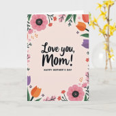 Blumige Liebe Mama Muttertagskarte Karte (Gelbe Blume)