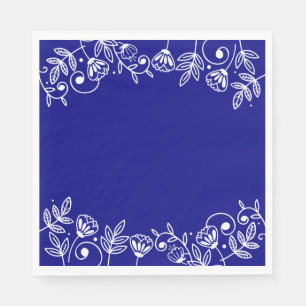 Blumige Liebe Navy Florale Elegante Hochzeit Hochz Serviette