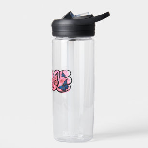 Blumige Liebestypografie Trinkflasche