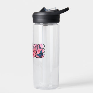 Blumige Liebestypografie Trinkflasche