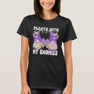 Blumige lila Gnome Pflanze Sprüche Für Frühling G T-Shirt