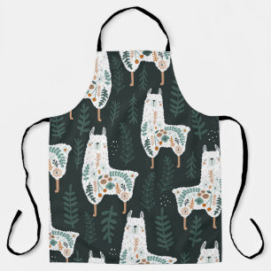 Blumige Llamas Cute Vintage-Textur Schürze
