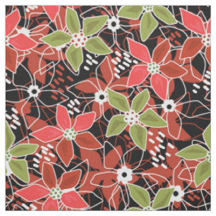 Blumige mehrfarbige Skizze Retro-Herbst Stoff