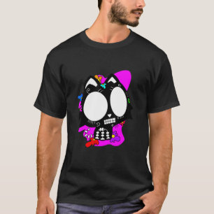 Blumige mexikanische Katze Tag der Toten Dia De Mu T-Shirt
