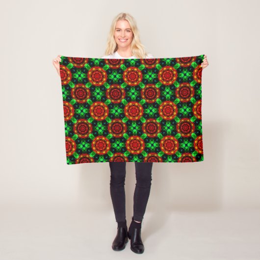 Blumige moderne Boho elegante abstrakte Muster #50 Fleecedecke (Beispiel)