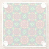 Blumige moderne Boho elegante abstrakte Muster #50 Glasuntersetzer (Rückseite)