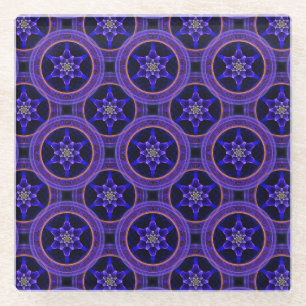 Blumige moderne Boho elegante abstrakte Muster #50 Glasuntersetzer