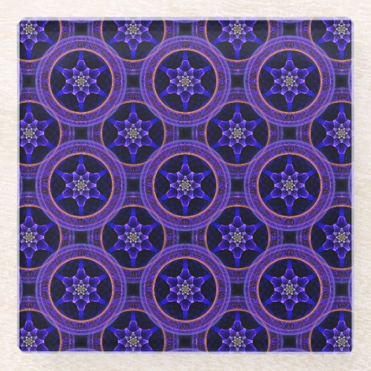 Blumige moderne Boho elegante abstrakte Muster #50 Glasuntersetzer (Vorderseite)