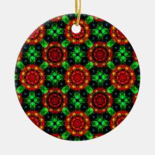 Blumige moderne Boho elegante abstrakte Muster #50 Keramik Ornament