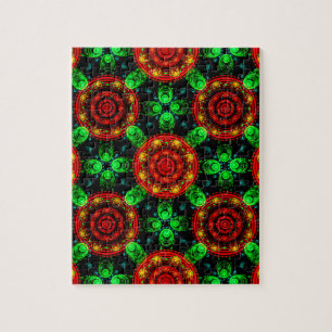 Blumige moderne Boho elegante abstrakte Muster #50 Puzzle