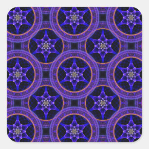 Blumige moderne Boho elegante abstrakte Muster #50 Quadratischer Aufkleber