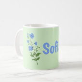 Blumige moderne personalisierte Daisy hübsche eleg Kaffeetasse (Vorderseite Links)
