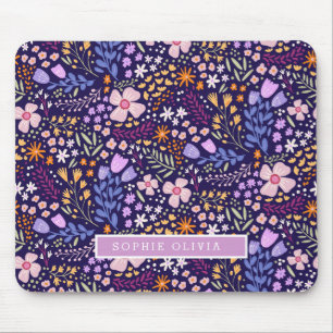 Blumige moderne Wildblumen Girly Elegant Stylisch Mousepad