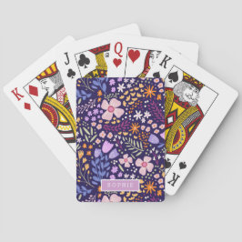 Blumige moderne Wildblumen Mädchenhaft Elegant Sty Spielkarten