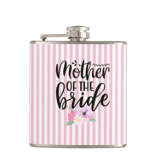 Blumige Mutter-der-Braut-Flasche Flachmann (Vorderseite)
