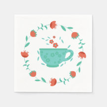 Blumige Nachmittagstee-Party-Serviette