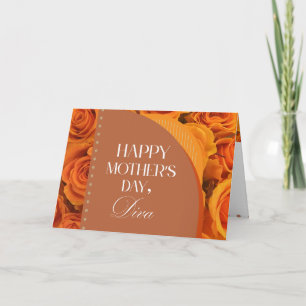 Blumige Orange-Gelbe Diva-Muttertags-Karte Dankeskarte