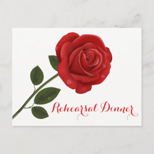 Blumige Probeessen Hochzeit rote Rosen Blumen Hoch Postkarte