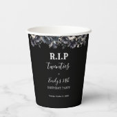 Blumige RIP Twenties 30. Geburtstagsfeier Pappbecher (Rückseite)