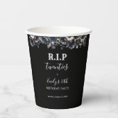 Blumige RIP Twenties 30. Geburtstagsfeier Pappbecher (Vorderseite)