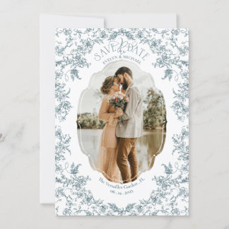 Blumige Romanze Chinoiserie Klassisch Vintage Blau Save The Date