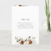 Blumige Rost Beige Gold Grün gefaltete Hochzeit Programm (Rückseite)
