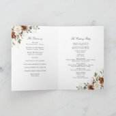 Blumige Rost Beige Gold Grün gefaltete Hochzeit Programm (Innenseite)