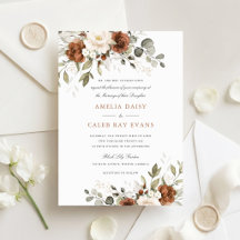 Blumige Rost Ivory Weiße Grünpflanzen Hochzeit