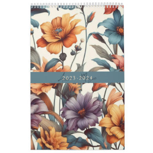 Blumige rustikale vintage elegante stilvolle kalender