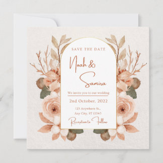 Blumige Save The Date Hochzeits-Einladung Einladung