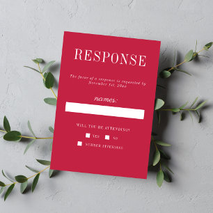 Blumige Schlichtheit 2 Himbeer-Minimalistische Hoc RSVP Karte