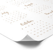 Blumige Schrift 2026 Ein-Seiten-Kalender Elegant  Poster (Ecke)
