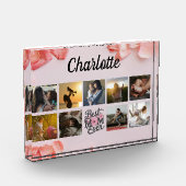 Blumige Schrift Beste Mutter Aller Zeiten Fotoblock (Links)