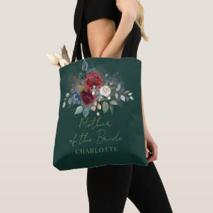 Blumige Schrift Brautmutter Hochzeit Tasche