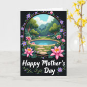 Blumige serene Muttertags-Karte Karte (Gelbe Blume)