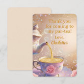 Blumige Teetasse & Teekanne - Pastell-Elegante Tee Dankeskarte (Vorne/Hinten)