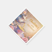 Blumige Teetasse & Teekanne - Pastell-Elegante Tee Serviette (Ecke)