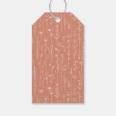 Blumige Terrakotta-Babyshower-Dankeschön-Geschenka Geschenkanhänger (Rückseite)