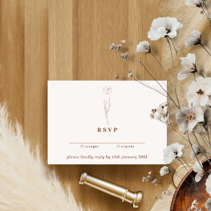 Blumige Terrakotta Boho Chic Freundlich Antworten  Einladung